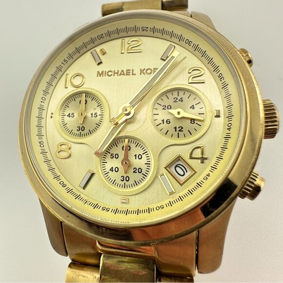 Michael Kors Runway Chronograph Women's Gold Tone Stainless Steel Watch MK5055 - Picture 2 of 7